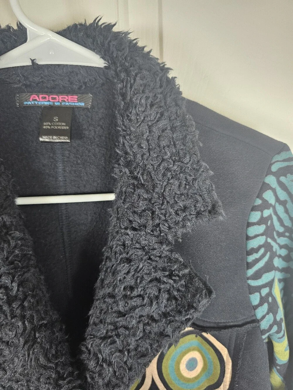 Adore Womens Coat Geometrical Wear Art Embrodered Statement Piece Size S